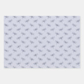 Lila Lavender Glitzer Dragonflies   Geschenkpapier Set (Vorderseite)