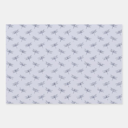 Lila Lavender Glitzer Dragonflies Geschenkpapier Set (Vorderseite)