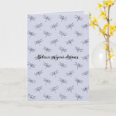 Lila Lavender Glitzer Dragonflies Karte (Gelbe Blume)