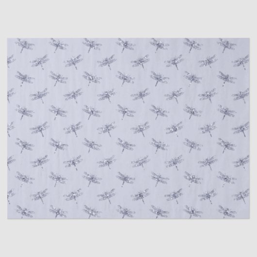 Lila Lavender Glitzer Dragonflies Seidenpapier (Vorderseite)