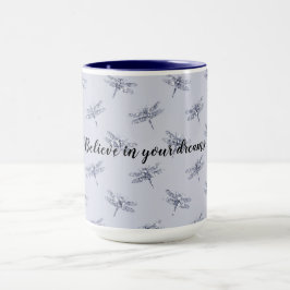 Lila Lavender Glitzer Dragonflies Tasse