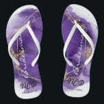 Lila Lavender Gold Bridesmaid für Monogram Badesandalen<br><div class="desc">Sie werden diese lila und lavendelere goldene Aquarellrahmen mit goldenen Glitzer Texturen Liebe. Ideal für Ihre Hochzeitsfeiern!</div>