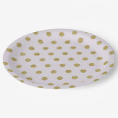 Lila Lavender Gold Glitzer Polka Dot Muster Pappteller (Schrägansicht)