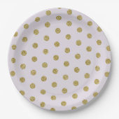 Lila Lavender Gold Glitzer Polka Dot Muster Pappteller (Vorderseite)