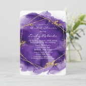 Lila Lavender Gold Paint Brautparty Invitati Einladung (Stehend Vorderseite)
