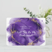 Lila Lavender Gold werden Sie mein Bridesmaid Inv. Einladung (Stehend Vorderseite)