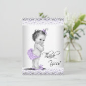 Lila Lavender Gray Baby Dusche Vielen Dank Dankeskarte (Stehend Vorderseite)