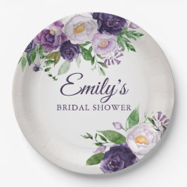 Lila Lavender Greenery Gray Brautparty Pappteller