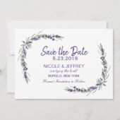 Lila Lavender Lilac Blume Hochzeit Speichern Sie d Save The Date (Vorderseite)