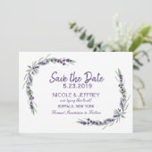 Lila Lavender Lilac Blume Hochzeit Speichern Sie d Save The Date (Stehend Vorderseite)