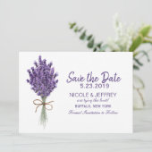 Lila Lavender Lilac Blume Hochzeit Speichern Sie d Save The Date (Stehend Vorderseite)
