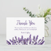 Lila Lavender Lilac Blume Hochzeit Vielen Dank Dankeskarte (Stehend Vorderseite)