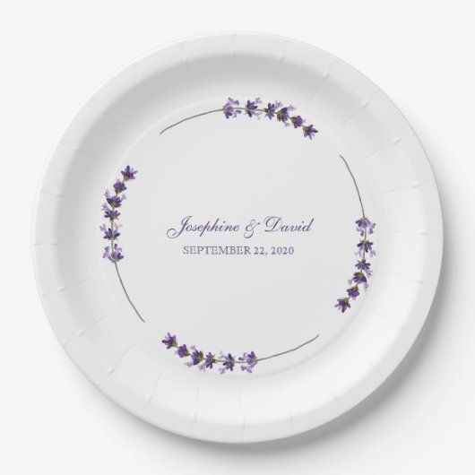 Lila Lavender Lilac Blume Hochzeitsessen Pappteller (Vorderseite)