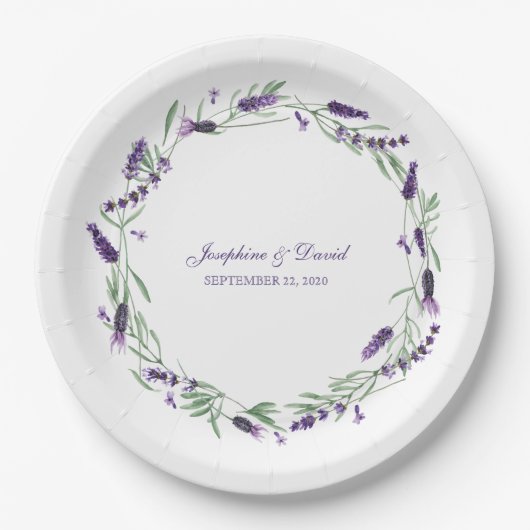 Lila Lavender Lilac Blume Hochzeitsessen Pappteller (Vorderseite)