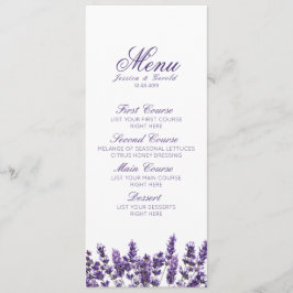 Lila Lavender Lilac Blume Wedding Menu Menükarte