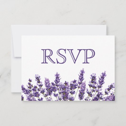Lila Lavender Lilac Blume Wedding RSVP Karte (Vorderseite)