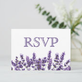Lila Lavender Lilac Blume Wedding RSVP Karte (Stehend Vorderseite)