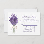 Lila Lavender Lilac Blume Wedding RSVP Karte (Rückseite)
