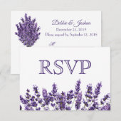 Lila Lavender Lilac Blume Wedding RSVP Karte (Vorne/Hinten)