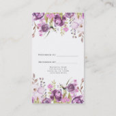 Lila Lavender Lilac Floral Chic Empfehlungskarte (Rückseite)