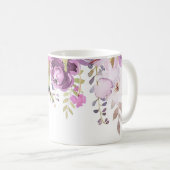 Lila Lavender Lilac Wasserfarbe Blumenchic Kaffeetasse (VorderseiteRechts)