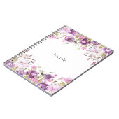 Lila Lavender Lilac Wasserfarbe Blumenchic Notizblock (Linke Seite)