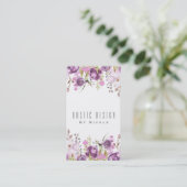 Lila Lavender Lilac Wasserfarbe Blumenchic Visitenkarte (Stehend Vorderseite)