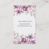 Lila Lavender Lilac Wasserfarbe Blumenchic Visitenkarte (Rückseite)