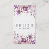 Lila Lavender Lilac Wasserfarbe Blumenchic Visitenkarte (Vorderseite)