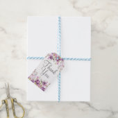 Lila Lavender Lilac Watercolor Blumenzehen Geschenkanhänger (Mit Garn)