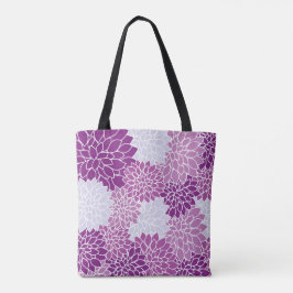 Lila Lavender Lilac White Dahlia Tasche
