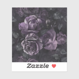 Lila Lavender Moody Rose Floral Goth Aufkleber