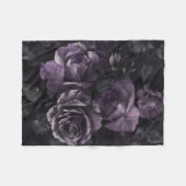 Lila Lavender Moody Rose Floral Goth Fleecedecke (Vorderseite (Horizontal))