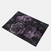 Lila Lavender Moody Rose Floral Goth Fußmatte (Schrägansicht)