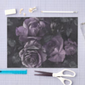Lila Lavender Moody Rose Floral Goth Seidenpapier (Handwerk)