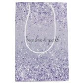 Lila Lavender Ombre Glitzer Sparkasse Mittlere Geschenktüte (Vorderseite)