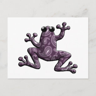 Lila Lavender Paisley Frog Postkarte