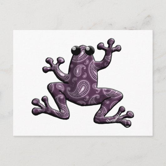 Lila Lavender Paisley Frog Postkarte (Vorderseite)