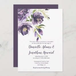 Lila Lavender Peonies Grüne Hochzeit Einladung