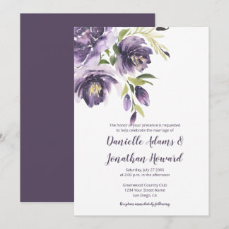 Lila Lavender Peonies Grüne Hochzeit Einladung