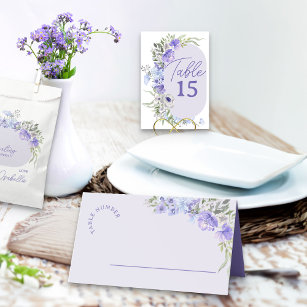 Lila Lavender Peri Floral Platzkarte