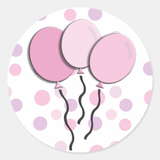 Lila Lavender Pink Polka Dot Birthday Party Runder Aufkleber (Vorderseite)