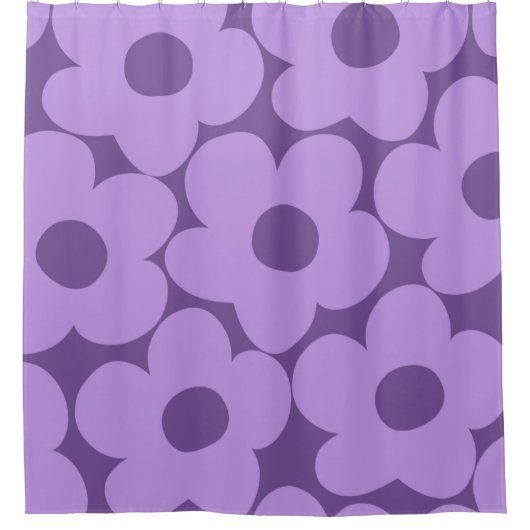 Lila Lavender Retro Daisies #1 #decor #art Duschvorhang (Vorderseite)
