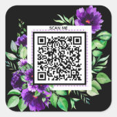 Lila Lavender Rose Blume Danke QR Code Quadratischer Aufkleber (Vorderseite)