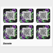 Lila Lavender Rose Blume Danke QR Code Quadratischer Aufkleber (Blatt)