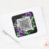 Lila Lavender Rose Blume Danke QR Code Quadratischer Aufkleber (Umschlag)