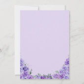 Lila Lavender Rose Silver Tiara Quinceanera Invi Einladung (Rückseite)