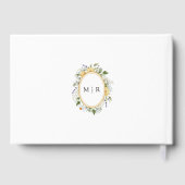 Lila Lavender Rustic Floral Wedding Gästebuch (Rückseite)