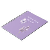 Lila Lavender Schmetterling Notizblock (Linke Seite)