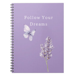 Lila Lavender Schmetterling Notizblock